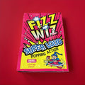 A pink and yellow packet of cherry flavoured popping candy 