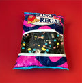 1kg bag of liquorice cream rock on a red background 